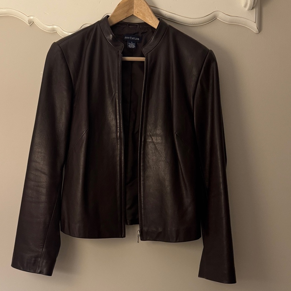 Ann Taylor Women's Dark Brown Leather Jacket